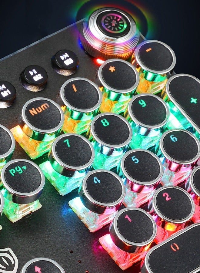 joyzzz 104-Key Multimedia Mechanical Keyboard Retro Punk Key Cap RGB Mechanical Wired Keyboard - Image 2